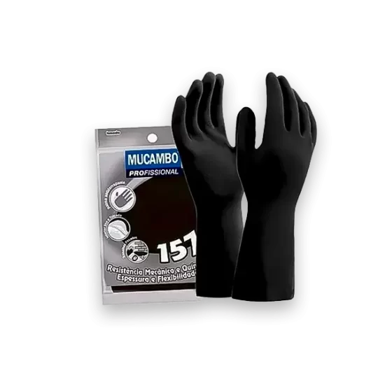 luva latex preta mucambo