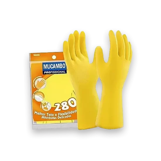 luva latex amarela mucambo